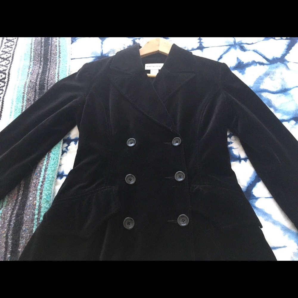 Newport News Black Velvet Frock Coat